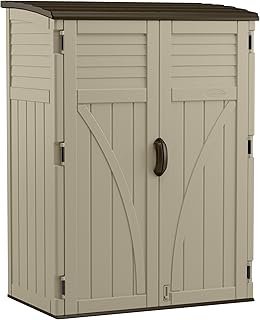 Suncast Outdoor Vertical Storage Shed, Sand, 54 cu. ft. Capacity