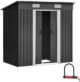 Giantz 1.94 x 1.21M Galvanized Steel Garden Storage Shed with Extra Metal Base