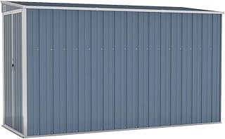 vidaXL Wall-Mounted Garden Shed Outdoor Structure Equipment Storage Organiser Patio Backyard Lawn Terrace Lockable Grey Ga…