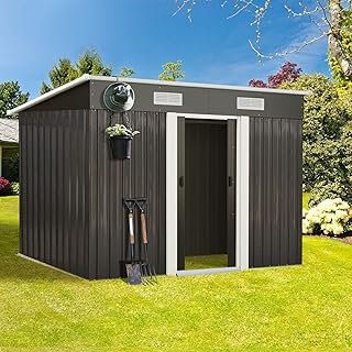 Livsip Garden Shed 2.38 x 1.31M Outdoor Storage Workshop with Metal Frame