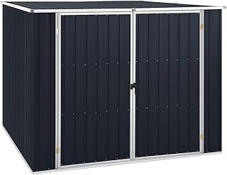 Outdoor Storage Shed, Metal Sheds & Outdoor Storage Garden Tool Bike Shed with Double Doors, Waterproof Roof Design for Ba…