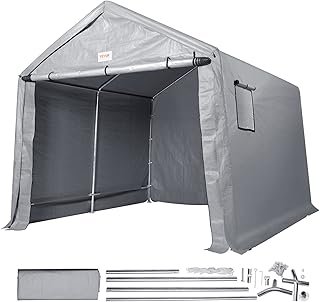 VEVOR Portable Shed Outdoor Storage Shelter, 2.44×4.27×2.32m Heavy Duty All-Season Instant Storage Tent Tarp Sheds with Ro…