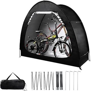 AXABING Outdoor Bike Storage Shed Tent, Portable Bicycle Motorcycle Storage Shed with Spare Pole and Rain strip for 2 Bike…