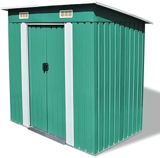 Garden Storage Shed, Outdoor Storage Shed Tool Store Cabinet Garden Shed Green Metal