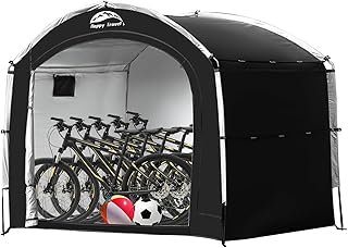 Happy Travel Bike Storage Tent Shed,Large Outdoor Waterproof Bicycle Covers Shelter with Window for 2/4/6/8 Bikes,Oversize…