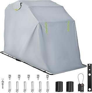 VEVOR Motorcycle Shelter, Waterproof Motorcycle Cover, Heavy Duty Motorcycle Shelter Shed, 420D Oxford Motorbike Shed Ant…