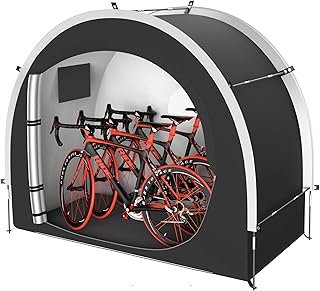 cepkquis Bike Storage Shed Tent,Outdoor Portable Bike Covers/Storage Sheds with 210D Oxford Fabric PU4000 Waterproof for 3…