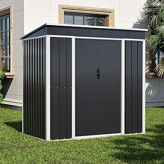 SUPEER Metal Outdoor Storage Shed H1.85 x W1.2xD1.92m, Steel Utility Tool Shed Storage House with Door & Lock, Metal Sheds…