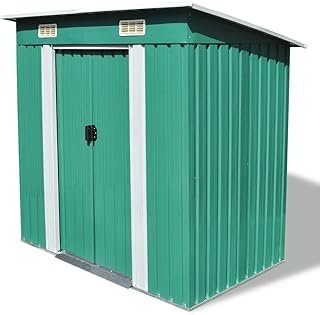 Metal Storage Shed, Outdoor Garden Shed with 2 Vents for Backyard, Patio, Lawn, Easy to Assemble, 190 x 124 x 181 cm, Grey