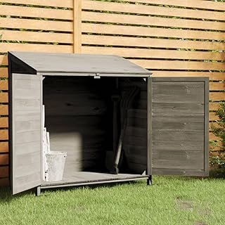 Garden Shed Anthracite 102x52x112 cm Solid Wood Fir,Multipurpose Wooden Garden Shed for Outdoor Storage and Protection Out…