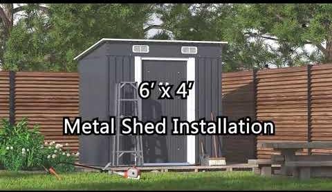 Durable 6×4 ft Metal Tool Shed Enhances Outdoor Storage
